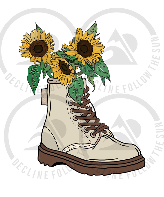 STICKERS BOOTS WITH SUNFLOWERS