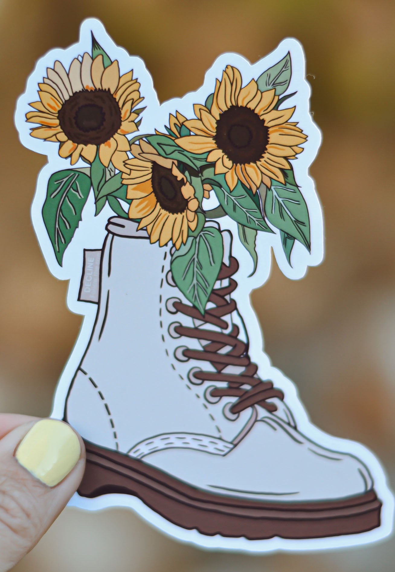 STICKERS BOOTS WITH SUNFLOWERS