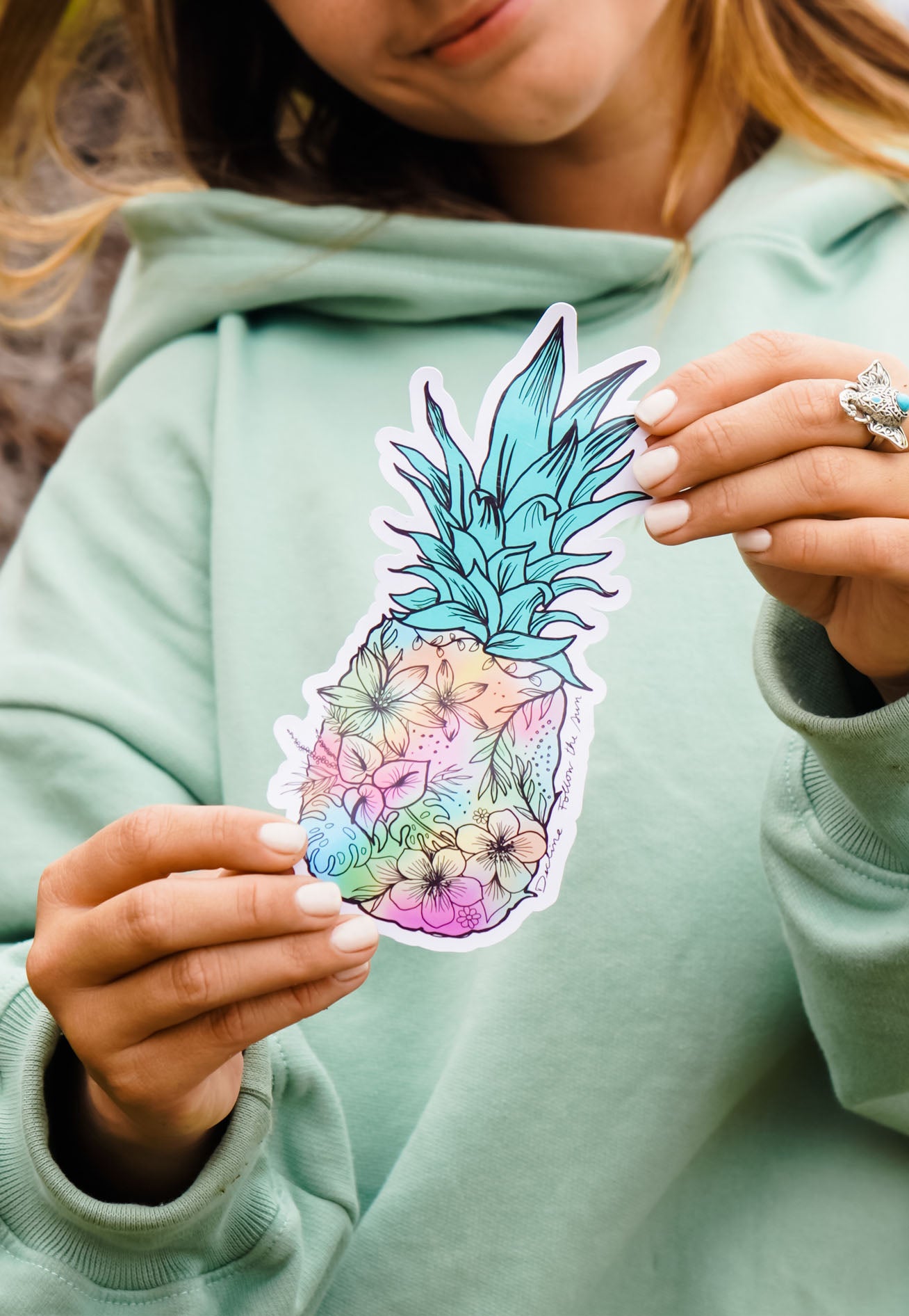 STICKERS PIÑA FLORAL